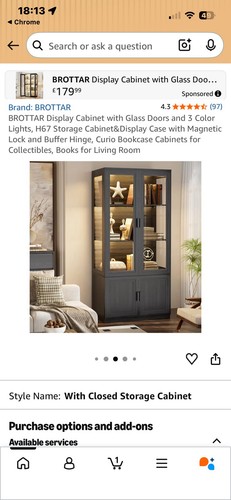 Brottar display cabinet with - cabinet,