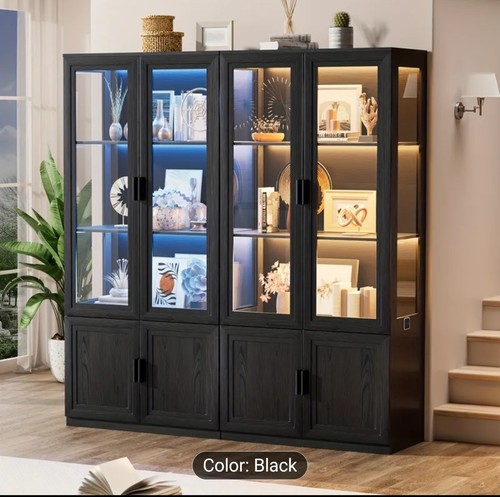 Tier curio cabinet - 3, glass