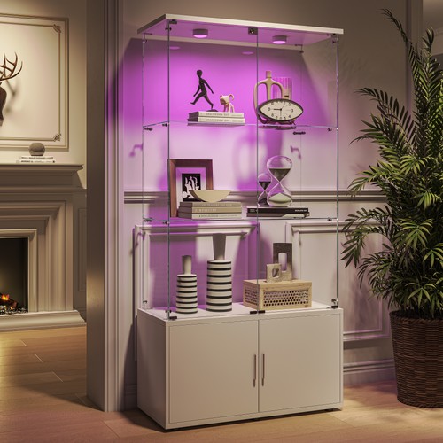 Glass display cabinet with led - cabinet,